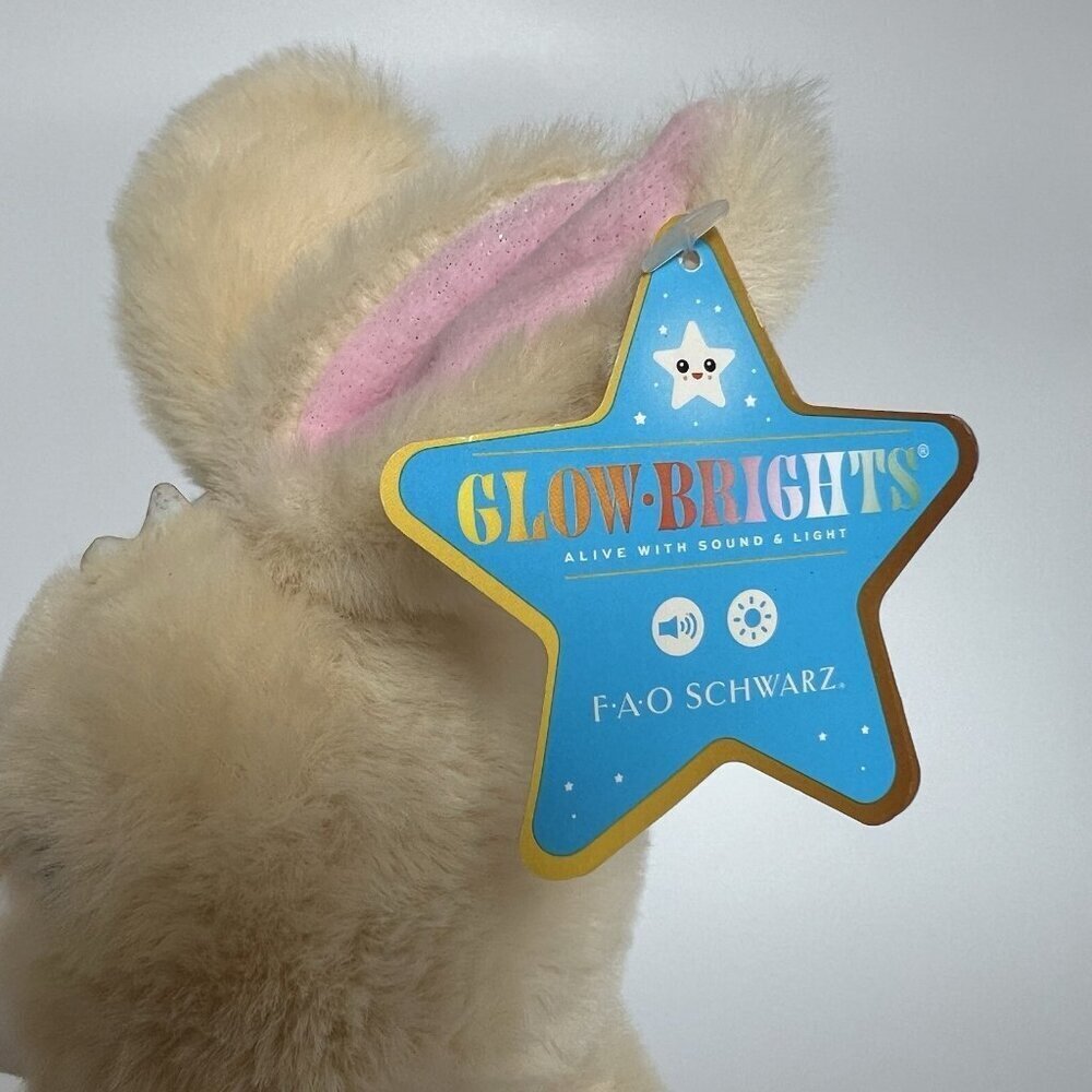 FAO Schwarz Bunny Rabbit Glow Brights Toy 12” Plush LED Light Up Carrot + Sound - Picture 6 of 13